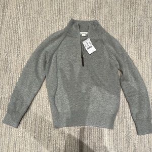 J. Crew Crewcuts grey 1/4 zip cashmere/cotton blend sweater in size 4-5.